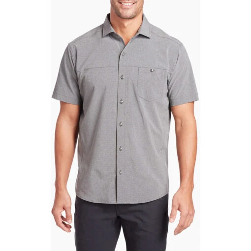 KUHL Men's Optimizr Short Sleeve -Outdoor Gear Shop 7316 optimizr ss anchor gray front