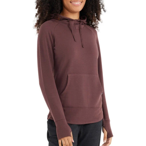 Women's Bamboo Fleece Pullover Hoody -Outdoor Gear Shop fleece pullover hoody umber women top 1